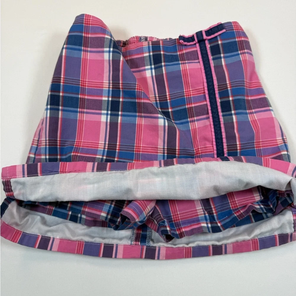 LILLY PULITZER Girls’ Y2K-Inspired‎ Pink Plaid Mini Skort Bow Tennis Prep Size 6